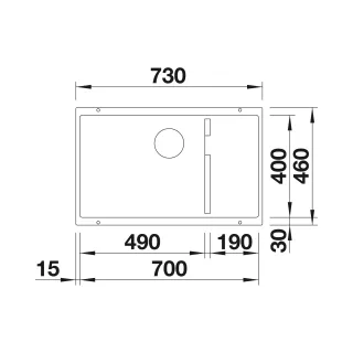 BLANCO SUBLINE 700-U Level Silgranit wulkaniczny szary, InFino 527355