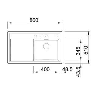 BLANCO ZENAR 45 S Silgranit delikatny biały prawa, korek auto., InFino 527178