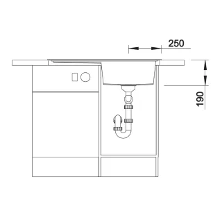 BLANCO ZENAR 45 S Silgranit delikatny biały prawa, korek auto., InFino 527178
