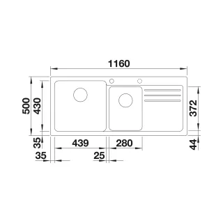BLANCO NAYA 8 S Silgranit delikatny biały lewa 527131