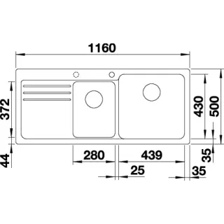 BLANCO NAYA 8 S Silgranit delikatny biały lewa 527131