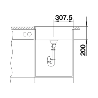 BLANCO NAYA 6 Silgranit wulkaniczny szary 527311
