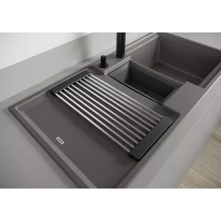 BLANCO ADIRA 6 S Silgranit delikatny biały odwracalny, korek auto., InFino, mata stalowa składana 527606