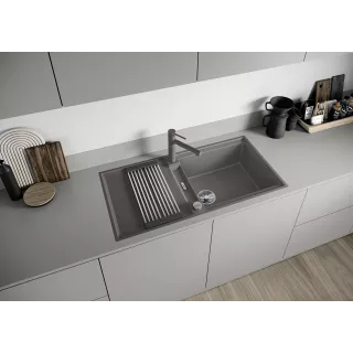 BLANCO ADIRA XL 6 S-F Silgranit czarny odwracalny, korek auto., InFino, mata stalowa składana 527625