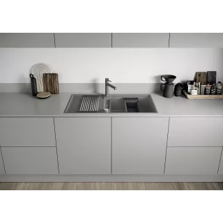 BLANCO ADIRA XL 6 S-F Silgranit czarny odwracalny, korek auto., InFino, mata stalowa składana 527625