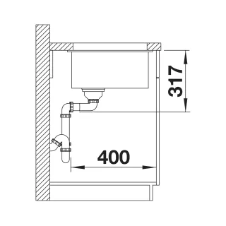 BLANCO ETAGON 500-U Silgranit wulkaniczny szary, bez armatury, szyny 527755