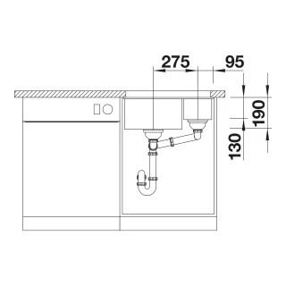 BLANCO SUBLINE 340/160-U Silgranit delikatny biały prawa, bez armatury 527812
