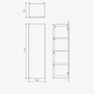 Excellent Blanko Szafka łazienkowa wisząca boczna 110cm szałwiowy mat MLEX.6302.330.GN