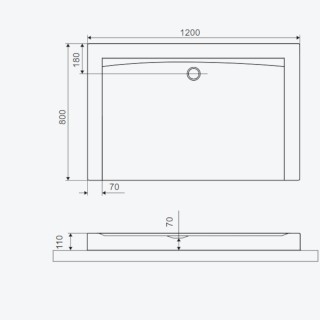 Excellent Compact X Brodzik Prostokątny 120x80x11cm czarny mat BREX.1403.120.080.BLC