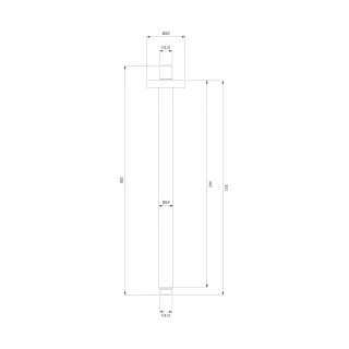 Omnires ramię prysznicowe sufitowe, 34 cm, chrom połysk RS21CR