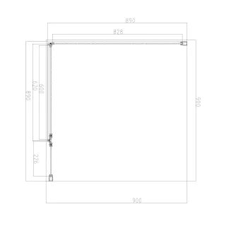 Omnires MANHATTAN kabina kwadratowa, drzwi uchylne, 90 x 90 cm, czarny mat, szkło transparentne MH9090BLTR