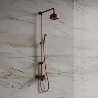 Omnires ART DECO system prysznicowy natynkowy, miedź antyczna szczotkowana AD5144ORB