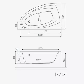 Excellent Aquaria Comfort Wanna narożna lewa 150x95 cm Biała WAEX.AQL15WH