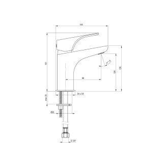 Deante Hiacynt Bateria umywalkowa Czarna BQH_N21M