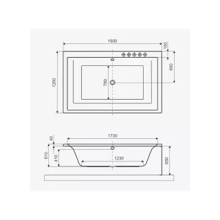 Excellent Crown Lux Wanna prostokątna 190x120 cm Biała WAEX.CRO19WH