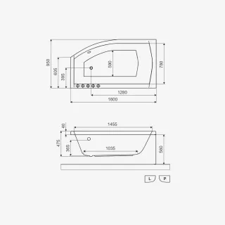 Excellent Magnus Wanna narożna prawa 160x95 cm Biała WAEX.MGP16WH