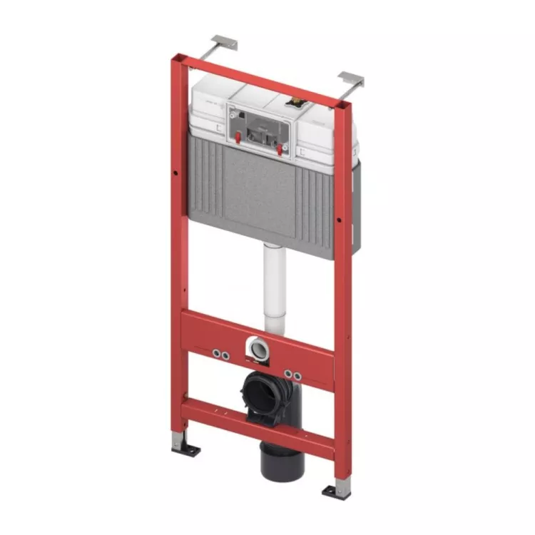 TeceBase Stelaż do WC podtynkowy ze spłuczką podtynkową uruchamianą z przodu 500 x 1120 x 150 mm w komplecie: mocowania