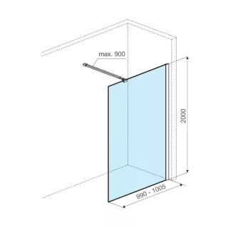 Excellent Vidoq Ścianka boczna Walk-In 100X200cm Chrom