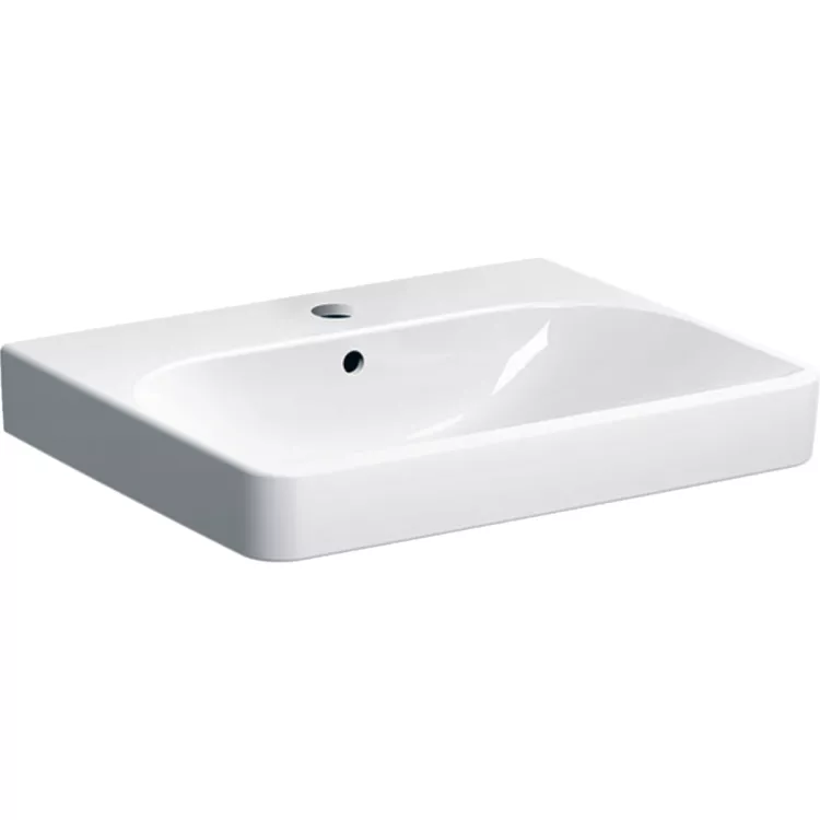 Geberit Smyle Square Umywalka, B60cm, H16.5cm, T48cm, z przelewem, z otworem na baterię 500.229.01.1 Geberit Smyle Square Umywalka, B60cm, H16.5cm, T48cm, z przelewem, z otworem na baterię 500.229.01.1