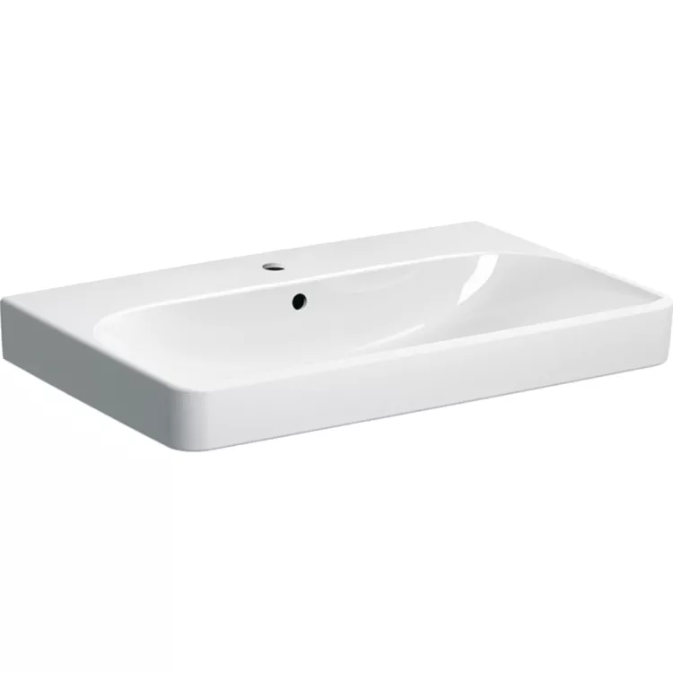 Geberit Smyle Square Umywalka, B75cm, H16.5cm, T48cm, z przelewem, z otworem na baterię 500.249.01.1 Geberit Smyle Square Umywalka, B75cm, H16.5cm, T48cm, z przelewem, z otworem na baterię 500.249.01.1