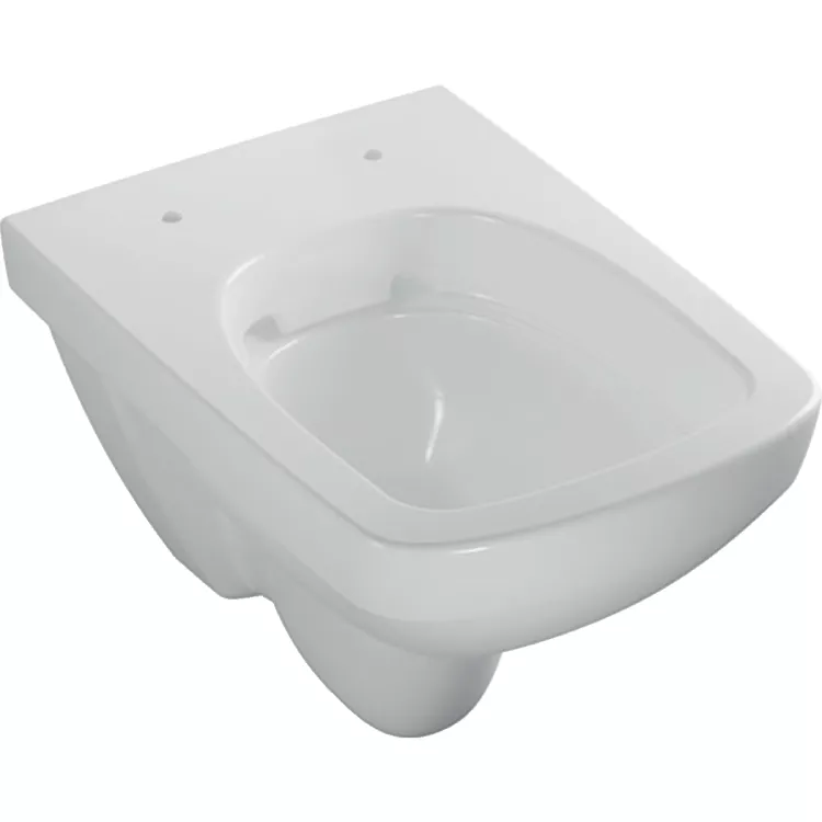 Geberit Selnova Compact  Wisząca miska WC, lejowa, B35cm, H34.5cm, T49cm, krótka, kształt geometryczny, Rimfree 500.280.01.1