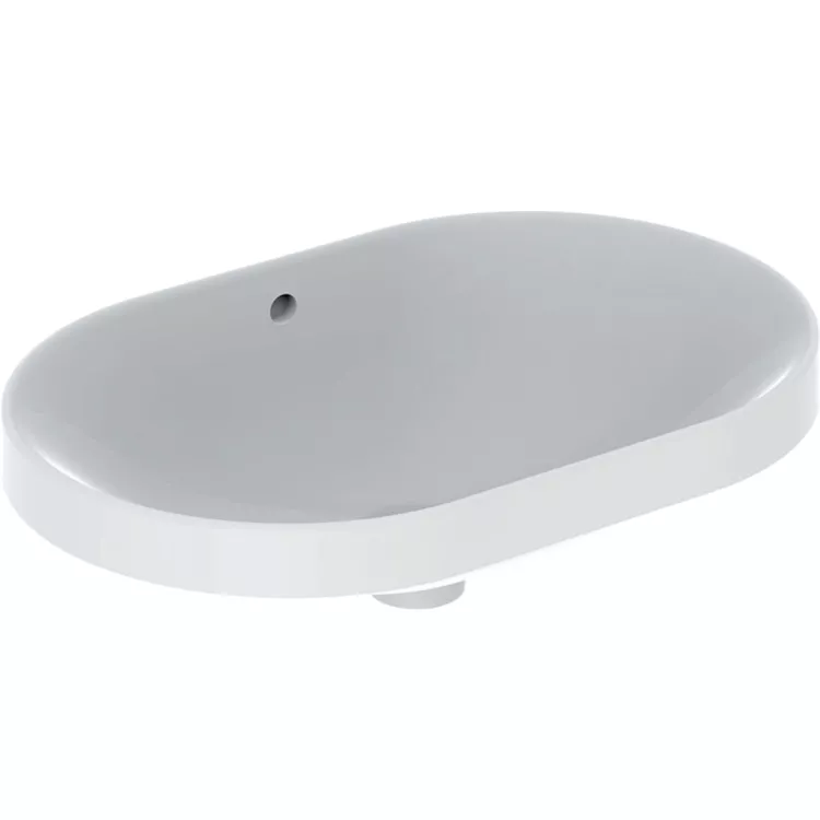 Geberit Variform Umywalka wpuszczana w blat, eliptyczna, B60cm, H17.8cm, T40cm, z przelewem, bez otworu na baterię 500.728.01.2 Geberit Variform Umywalka wpuszczana w blat, eliptyczna, B60cm, H17.8cm, T40cm, z przelewem, bez otworu na baterię 500.728.01.2