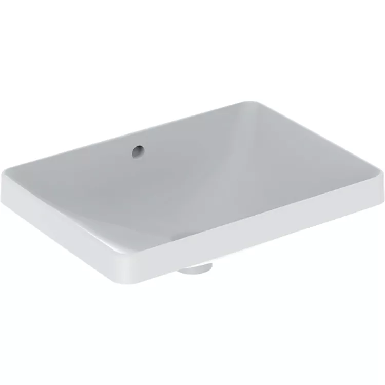 Geberit Variform Umywalka wpuszczana w blat, prostokątna, B55cm, H17.8cm, T40cm, z przelewem, bez otworu na baterię 500.736.01.2