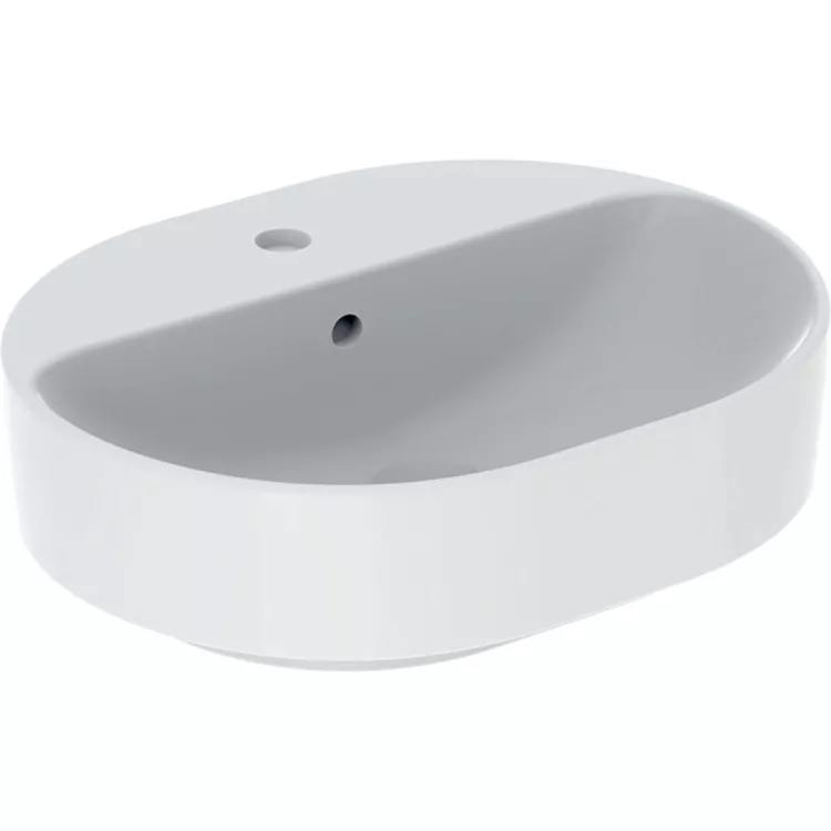 Geberit Variform Umywalka stawiana na blat, eliptyczna, B50cm, H15.8cm, T40cm, z przelewem, z otworem na baterię 500.775.01.2