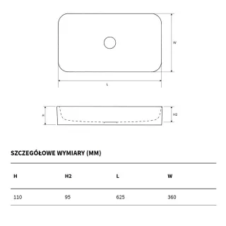 Excellent Cori 61 Umywalka nablatowa 61x36 cm Biała CEAC.3301.610.WH