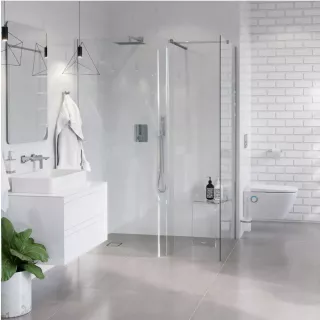 Excellent Vidoq Ścianka prysznicowa gięta Walk-inn 85x200 cm Chrom