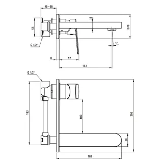 Deante Alpinia Bateria umywalkowa Chrom BGA_054L