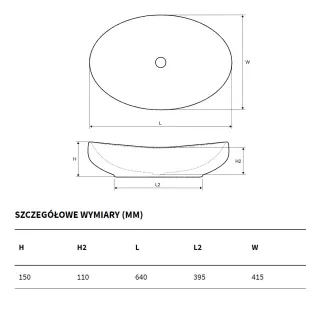 Excellent Filina 2.0 Umywalka nablatowa 63x42 cm Biała CEAC.630.420.WH