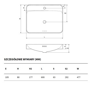 Excellent Holmi Umywalka nablatowa 59x47 cm Biała CEAC.3201.590.WH