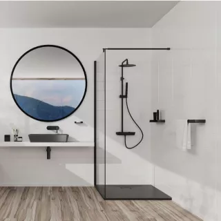 Deante Arnika Zestaw prysznicowy z deszczowniicą Czarny