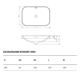 Excellent Hasco Umywalka nablatowa 57x39 cm Biała CEAC.3718.570.WH