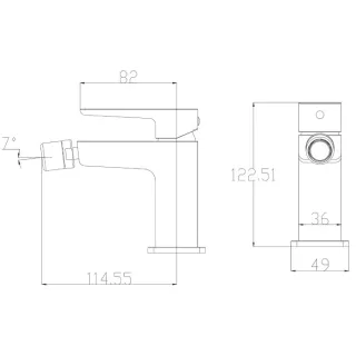 Bateria bidetowa PARMA czarny mat PM7420BL