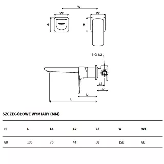 Excellent Keria Bateria umywalkowa podtynkowa Chrom AREX.2014CR