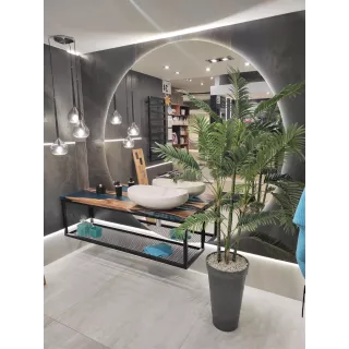 Szafka z blatem z żywicy drewno orzech stalowa mat 50x170cm