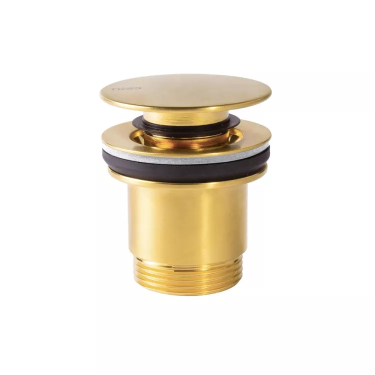 Tres Korek umywalkowy typu klik-klak Złoty mat