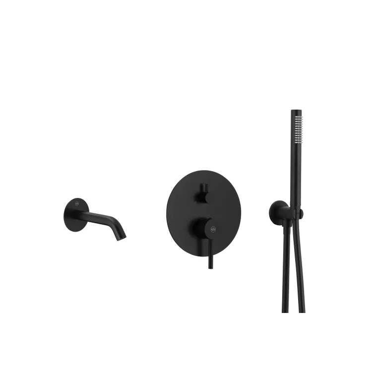 KFA Armatura MOZA BLACK zestaw wannowy podtynkowy z baterią 3-funkcyjną 5039-401-81