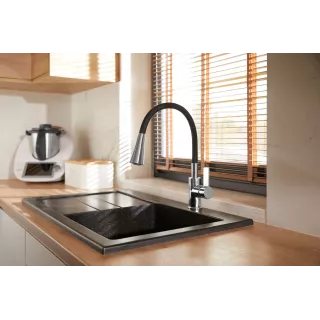 KFA Armatura RUMBA DUO bateria kuchenna z czarną wylewką 6553-925-00