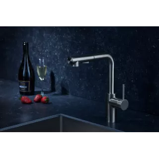 KFA Armatura DUERO BASIC INOX bateria kuchenna z wyciąganą wylewką 6623-110-22
