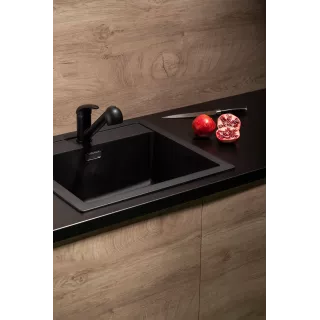 KFA Armatura INDIRA BLACK bateria kuchenna z wyciąganą wylewką 6613-110-81