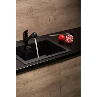 KFA Armatura INDIRA BLACK bateria kuchenna z wyciąganą wylewką 6613-110-81