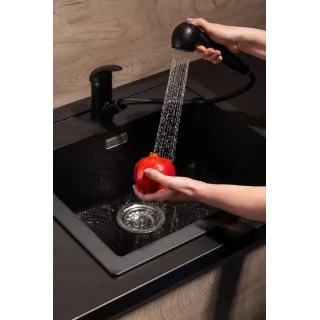 KFA Armatura INDIRA BLACK bateria kuchenna z wyciąganą wylewką 6613-110-81