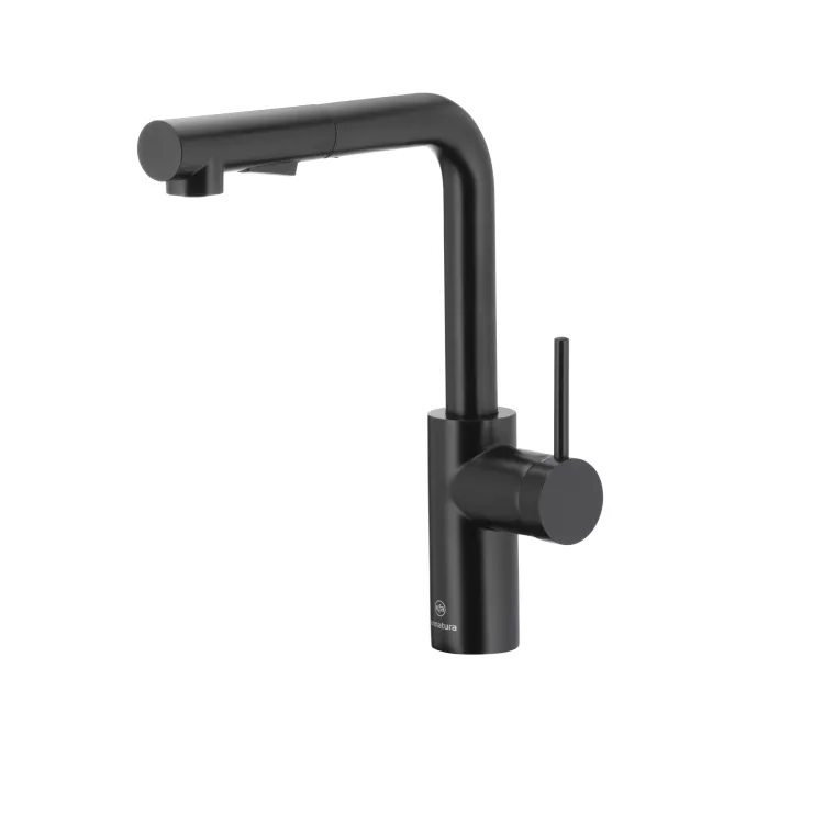 KFA Armatura DUERO BASIC BLACK bateria kuchenna z wyciąganą wylewką 6623-110-81