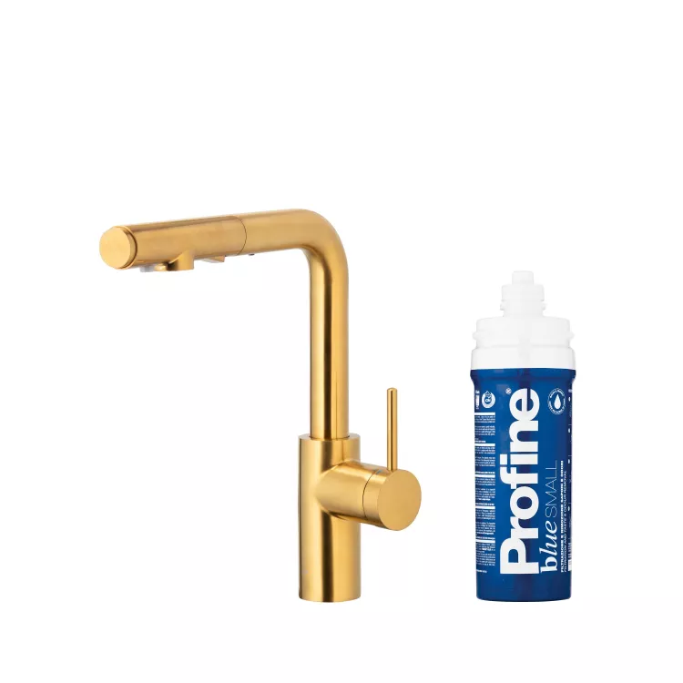 KFA Armatura DUERO PURE BASIC GOLD bateria kuchenna z filtracją wody oraz wyciąganą wylewką 6623-113-31 KFA Armatura DUERO PURE BASIC GOLD bateria kuchenna z filtracją wody oraz wyciąganą wylewką 6623-113-31