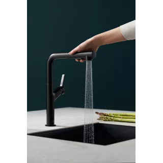 KFA Armatura DUERO DESIGN BLACK bateria kuchenna z wyciąganą wylewką 6623-220-81