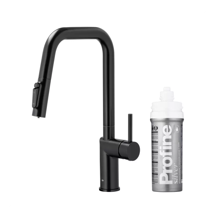 KFA Armatura DUERO PURE STYLE BLACK bateria kuchenna z filtracją wody oraz wyciąganą wylewką  6623-314-81