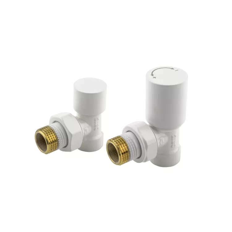 KFA Armatura zestaw grzejnikowy, kątowy Komfort PRO, BIAŁY 758-130-44-BL